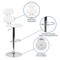 Emma and Oliver Ellipse Back Adjustable Height Barstool with Chrome Base